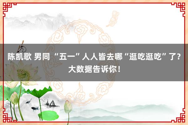 陈凯歌 男同 “五一”人人皆去哪“逛吃逛吃”了？大数据告诉你！