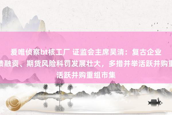 爰唯侦察bt核工厂 证监会主席吴清：复古企业通过股债融资、期货风险科罚发展壮大，多措并举活跃并购重组市集