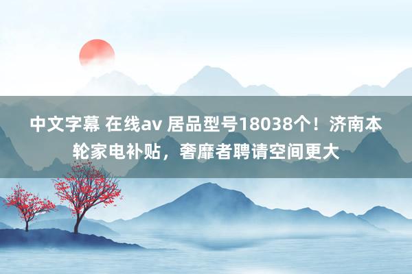 中文字幕 在线av 居品型号18038个！济南本轮家电补贴，奢靡者聘请空间更大