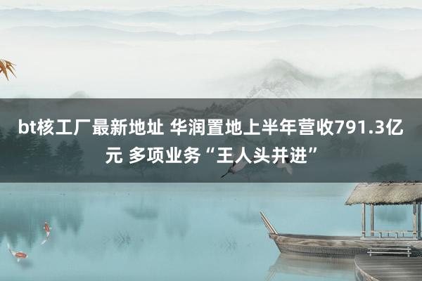 bt核工厂最新地址 华润置地上半年营收791.3亿元 多项业务“王人头并进”