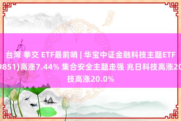 台灣 拳交 ETF最前哨 | 华宝中证金融科技主题ETF(159851)高涨7.44% 集合安全主题走强 兆日科技高涨20.0%