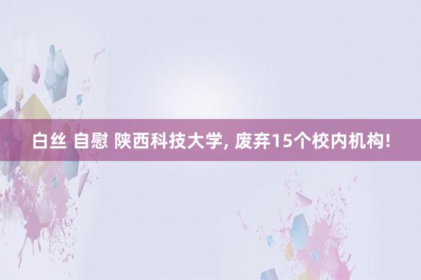 白丝 自慰 陕西科技大学， 废弃15个校内机构!