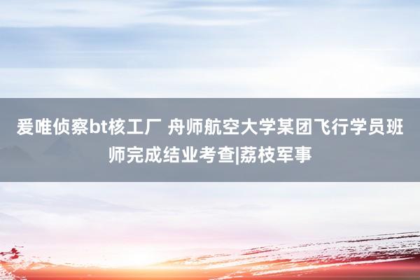 爰唯侦察bt核工厂 舟师航空大学某团飞行学员班师完成结业考查|荔枝军事