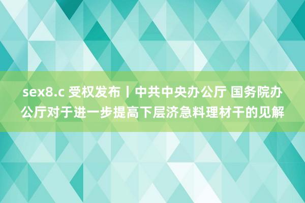 sex8.c 受权发布丨中共中央办公厅 国务院办公厅对于进一步提高下层济急料理材干的见解