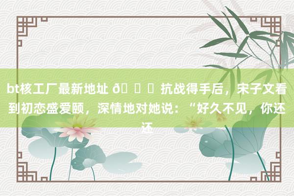 bt核工厂最新地址 🌞抗战得手后，宋子文看到初恋盛爱颐，深情地对她说：“好久不见，你还