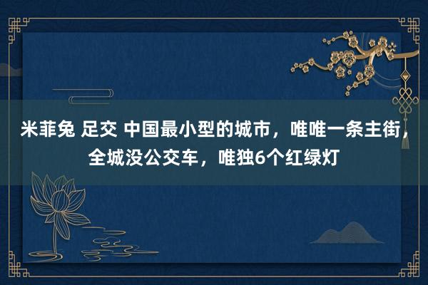 米菲兔 足交 中国最小型的城市，唯唯一条主街，全城没公交车，唯独6个红绿灯