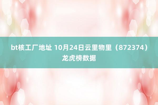 bt核工厂地址 10月24日云里物里（872374）龙虎榜数据