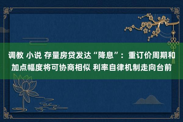 调教 小说 存量房贷发达“降息”：重订价周期和加点幅度将可协商相似 利率自律机制走向台前