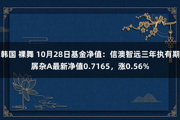 韩国 裸舞 10月28日基金净值：信澳智远三年执有期羼杂A最新净值0.7165，涨0.56%