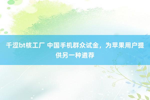 千涩bt核工厂 中国手机群众试金，为苹果用户提供另一种遴荐