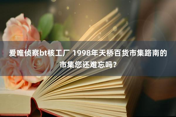 爰唯侦察bt核工厂 1998年天桥百货市集路南的市集您还难忘吗？