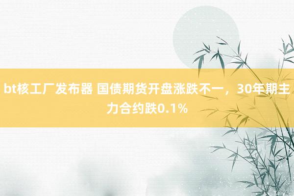 bt核工厂发布器 国债期货开盘涨跌不一，30年期主力合约跌0.1%