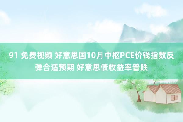 91 免费视频 好意思国10月中枢PCE价钱指数反弹合适预期 好意思债收益率普跌