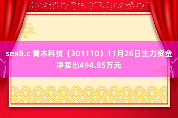 sex8.c 青木科技（301110）11月26日主力资金净卖出494.85万元