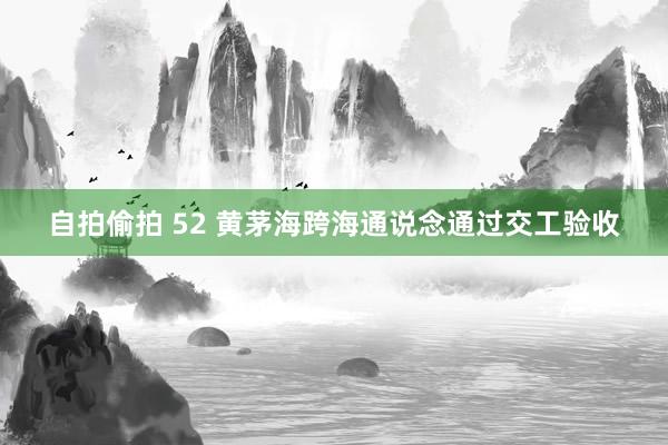 自拍偷拍 52 黄茅海跨海通说念通过交工验收