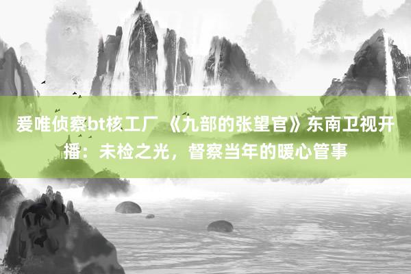 爰唯侦察bt核工厂 《九部的张望官》东南卫视开播：未检之光，督察当年的暖心管事