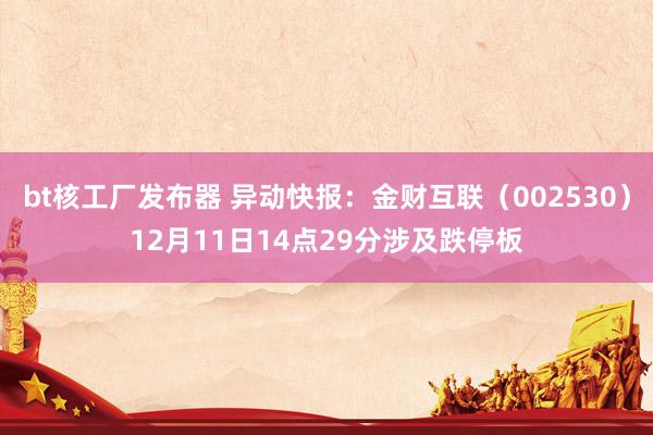 bt核工厂发布器 异动快报：金财互联（002530）12月11日14点29分涉及跌停板