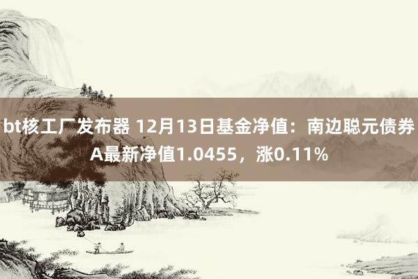 bt核工厂发布器 12月13日基金净值：南边聪元债券A最新净值1.0455，涨0.11%