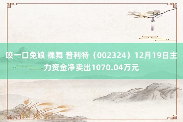 咬一口兔娘 裸舞 普利特（002324）12月19日主力资金净卖出1070.04万元