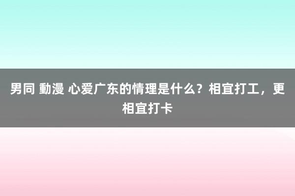 男同 動漫 心爱广东的情理是什么？相宜打工，更相宜打卡