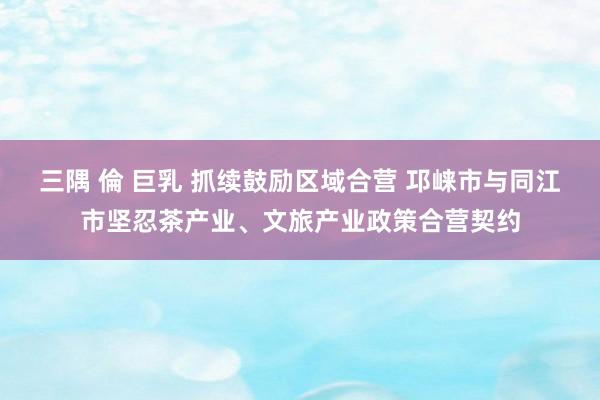 三隅 倫 巨乳 抓续鼓励区域合营 邛崃市与同江市坚忍茶产业、文旅产业政策合营契约