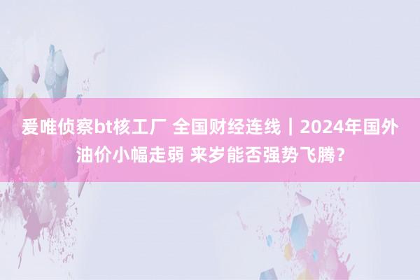 爰唯侦察bt核工厂 全国财经连线｜2024年国外油价小幅走弱 来岁能否强势飞腾？