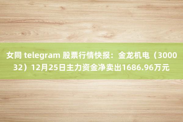 女同 telegram 股票行情快报：金龙机电（300032）12月25日主力资金净卖出1686.96万元