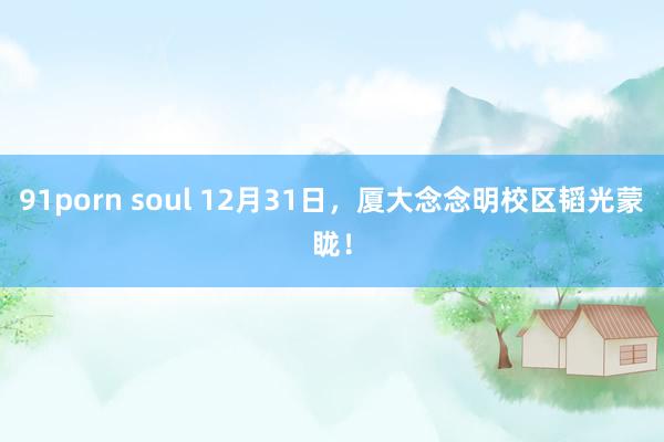 91porn soul 12月31日，厦大念念明校区韬光蒙眬！