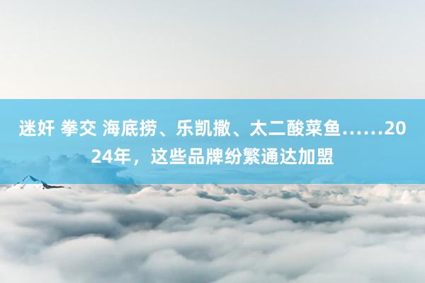 迷奸 拳交 海底捞、乐凯撒、太二酸菜鱼……2024年，这些品牌纷繁通达加盟