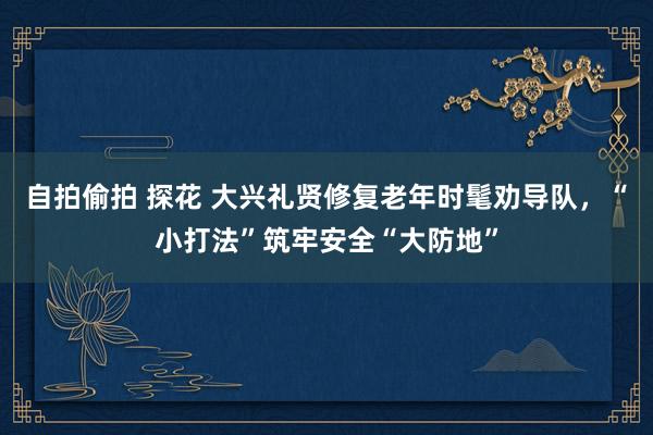 自拍偷拍 探花 大兴礼贤修复老年时髦劝导队，“小打法”筑牢安全“大防地”