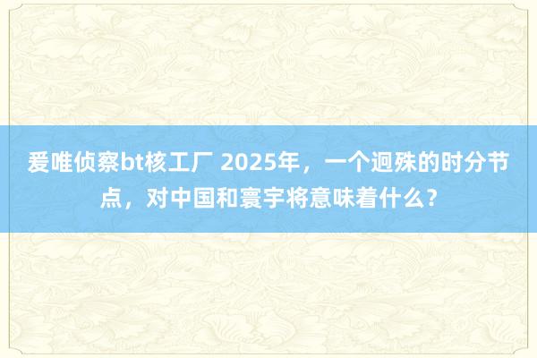 爰唯侦察bt核工厂 2025年，一个迥殊的时分节点，对中国和寰宇将意味着什么？