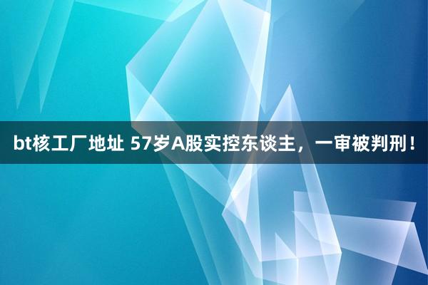 bt核工厂地址 57岁A股实控东谈主，一审被判刑！