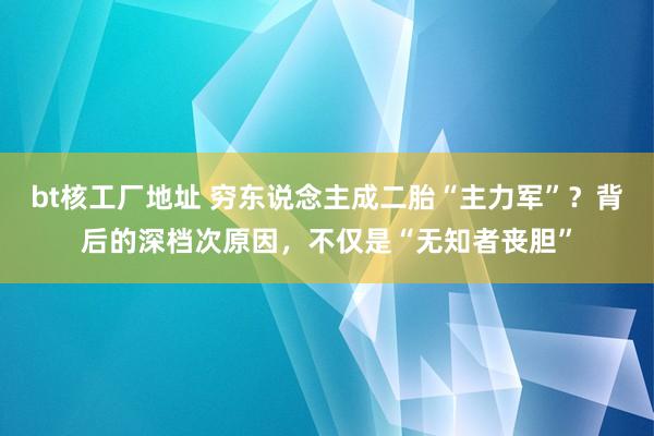 bt核工厂地址 穷东说念主成二胎“主力军”？背后的深档次原因，不仅是“无知者丧胆”