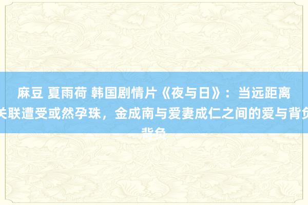 麻豆 夏雨荷 韩国剧情片《夜与日》：当远距离关联遭受或然孕珠，金成南与爱妻成仁之间的爱与背负