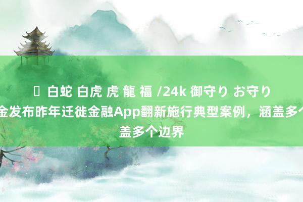 ✨白蛇 白虎 虎 龍 福 /24k 御守り お守り 中互金发布昨年迁徙金融App翻新施行典型案例，涵盖多个边界