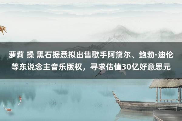 萝莉 操 黑石据悉拟出售歌手阿黛尔、鲍勃·迪伦等东说念主音乐版权，寻求估值30亿好意思元