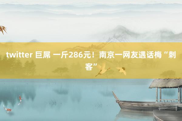 twitter 巨屌 一斤286元！南京一网友遇话梅“刺客”